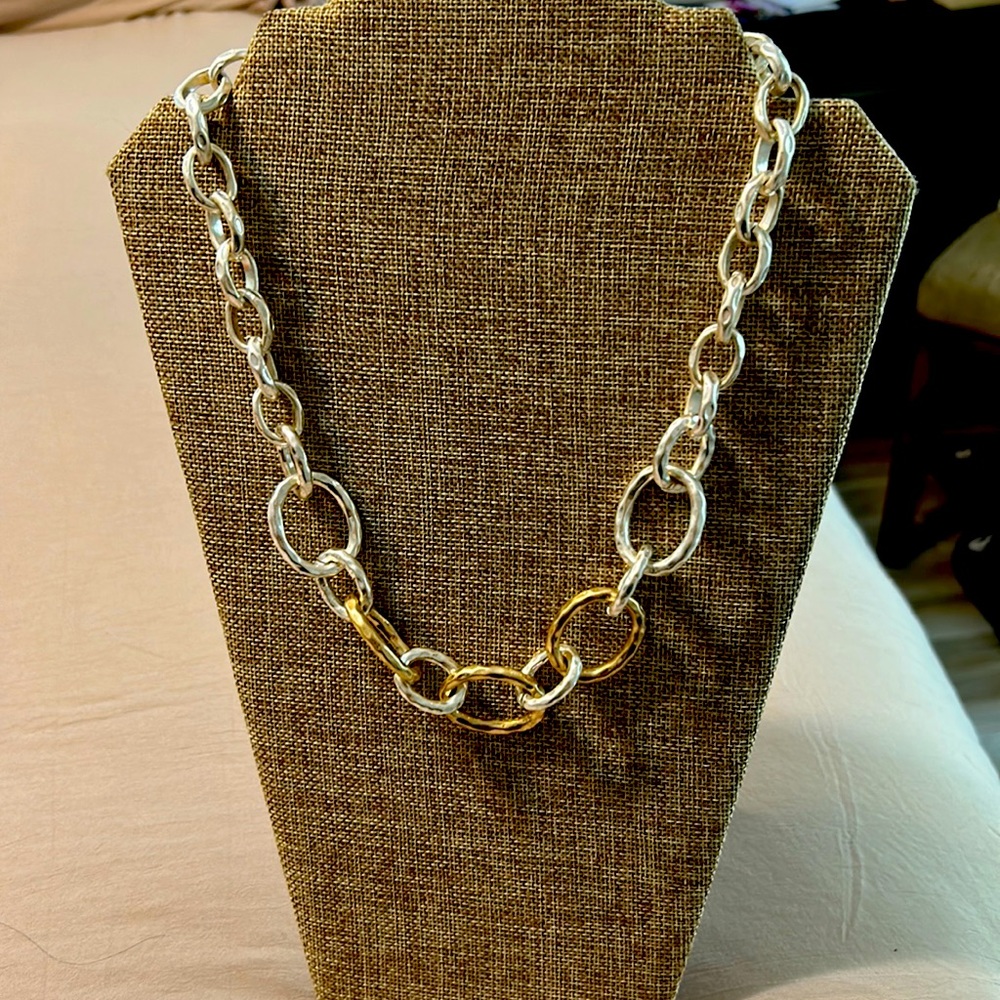 Park Lane silver and gold link necklace NEW condition, never worn.